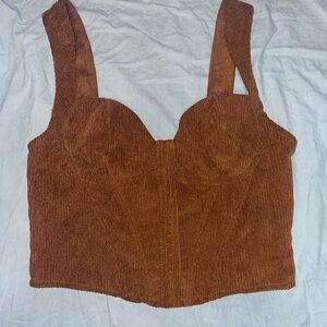 SHEIN Tan Corduroy Top